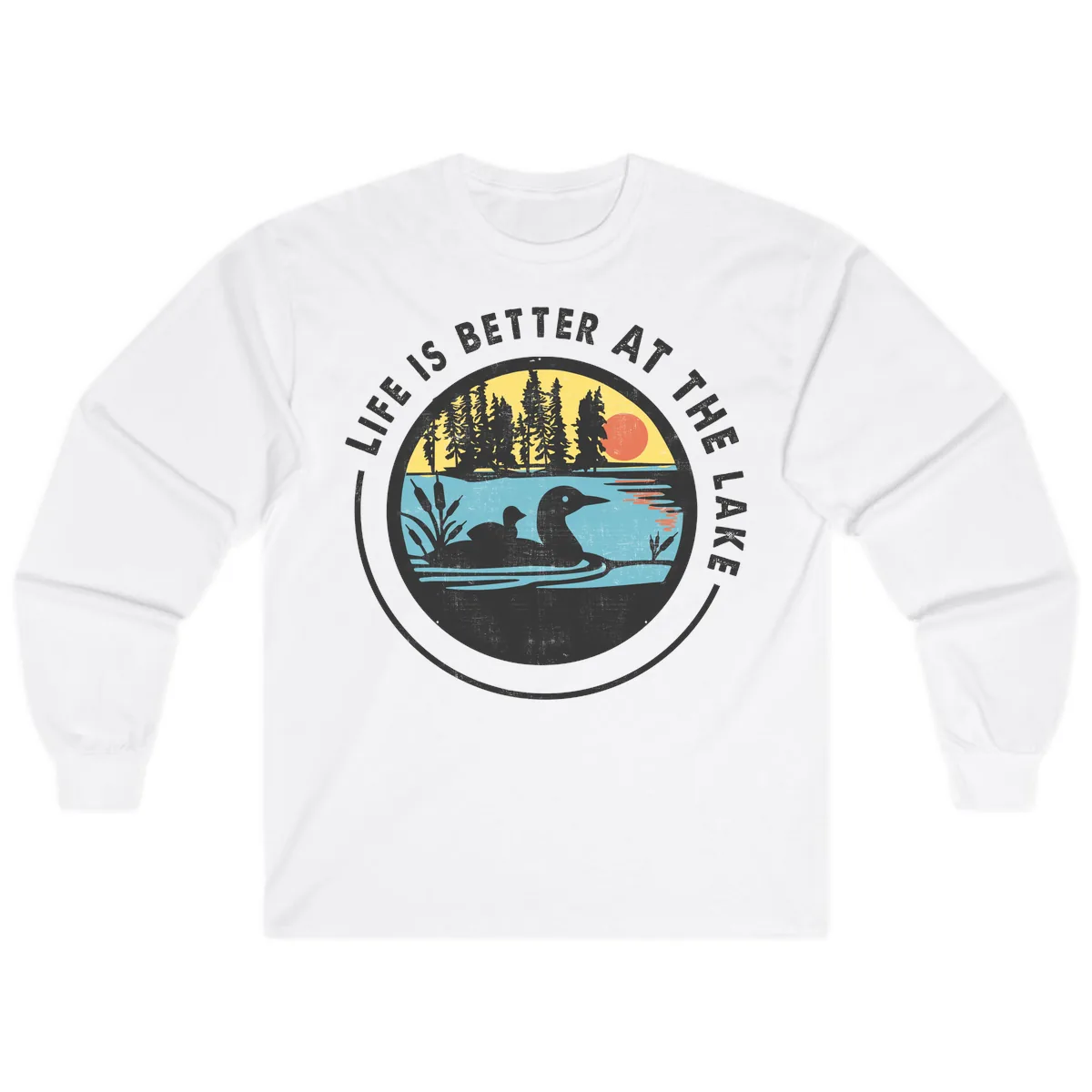 Life Is Better At The Lake Long Sleeve in White