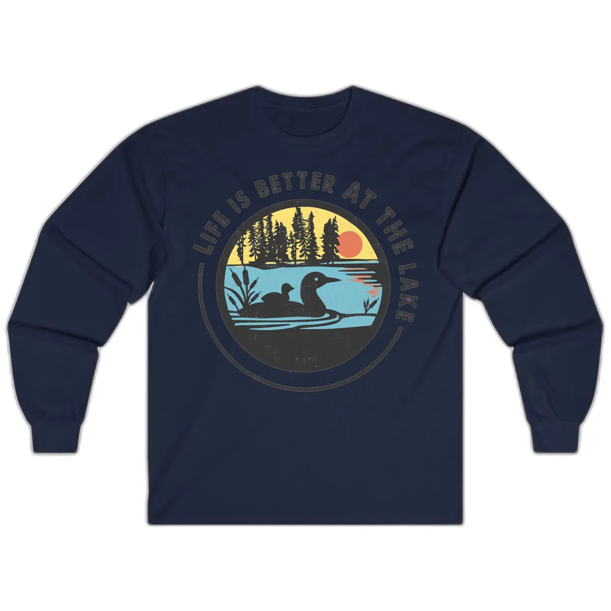 Life Is Better At The Lake Long Sleeve in Navy