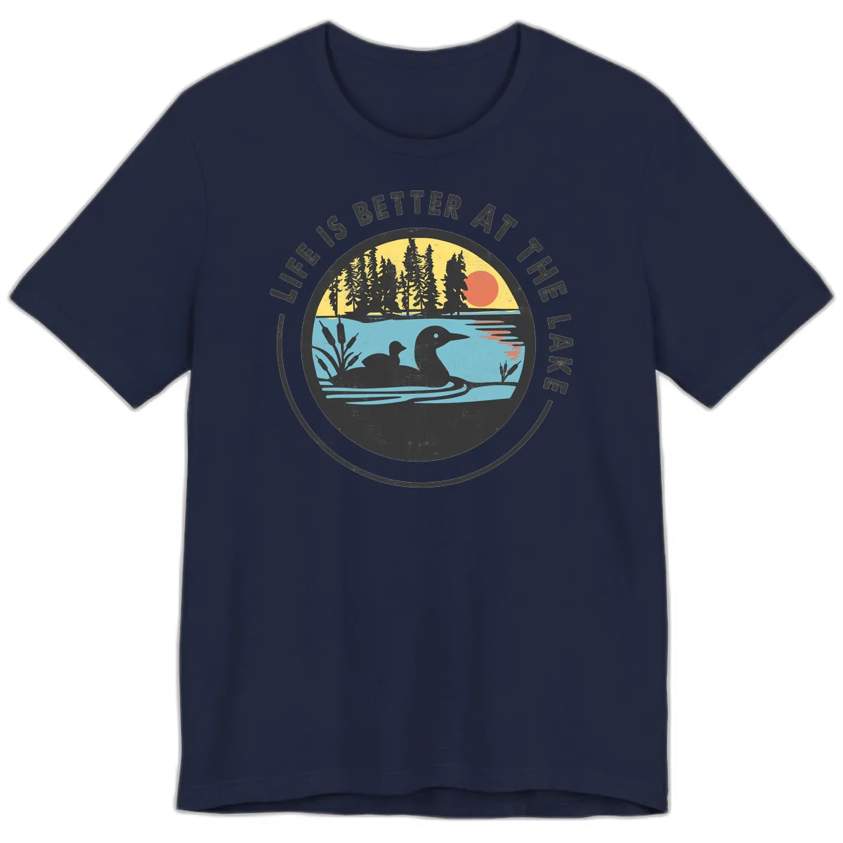 Life Is Better At The Lake Premium T-Shirt in Navy