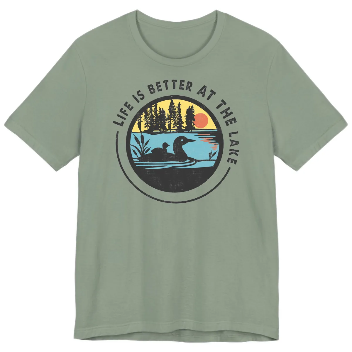 Life Is Better At The Lake Premium T-Shirt in Sage