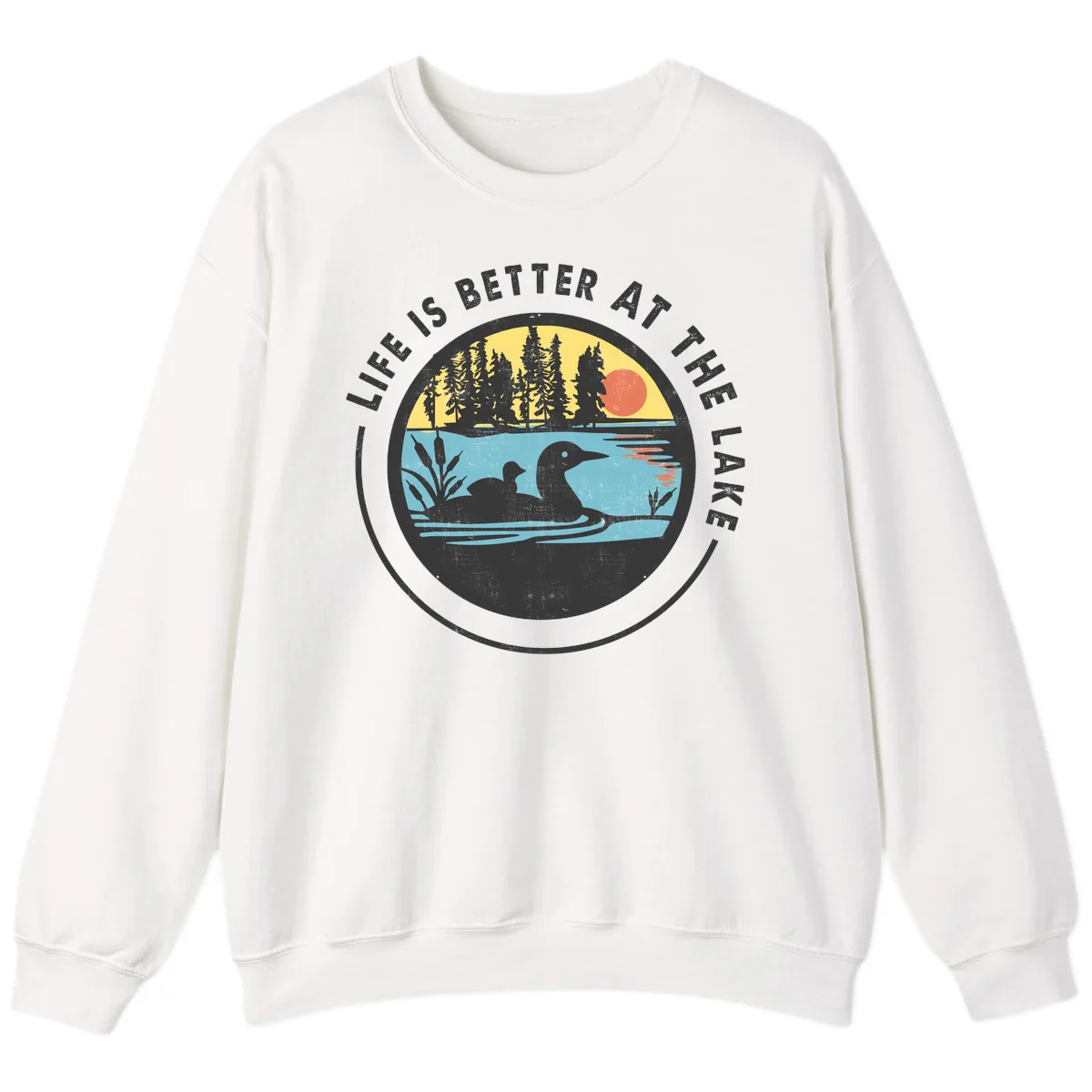 Life Is Better At The Lake Sweatshirt in White