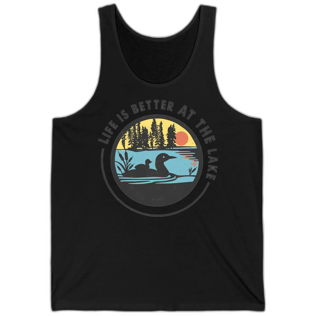 Life Is Better At The Lake Tank in Black