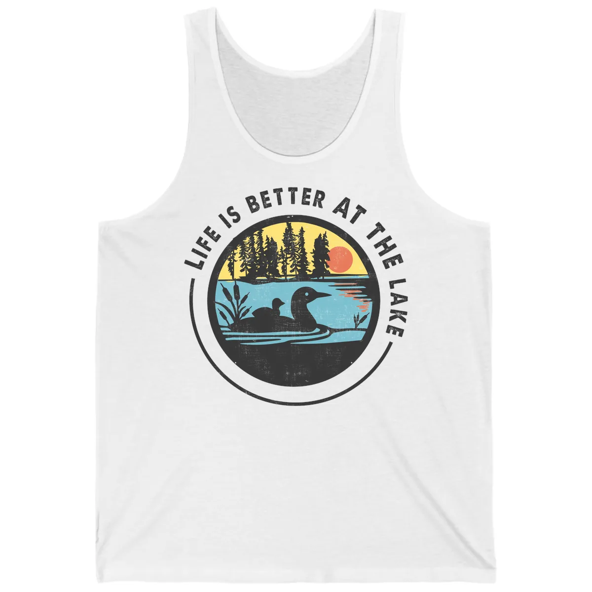 Life Is Better At The Lake Tank in White