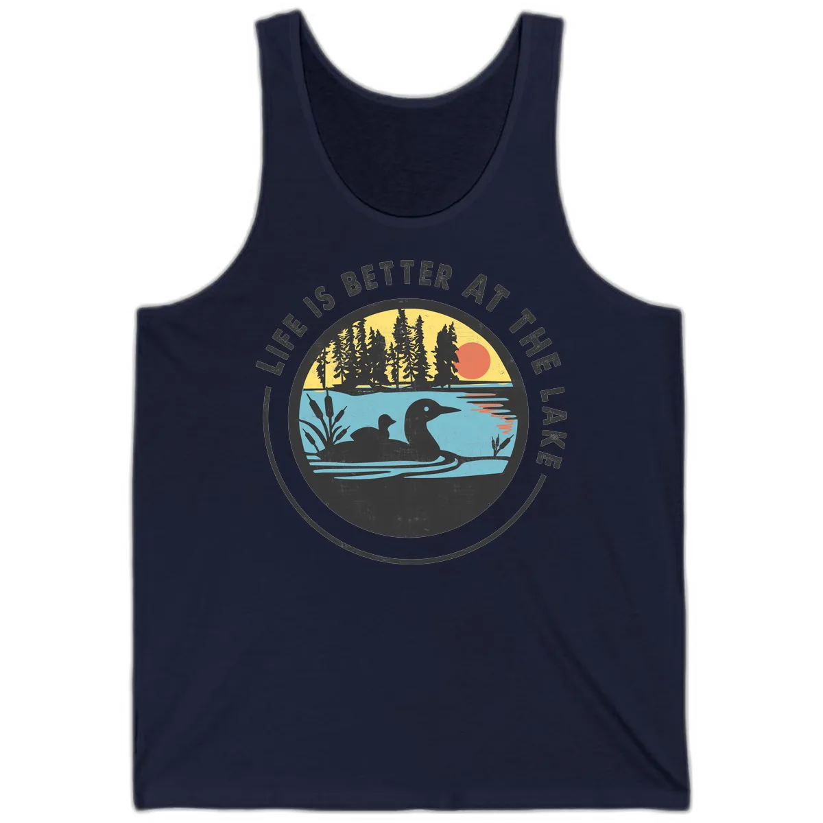 Life Is Better At The Lake Tank in Navy