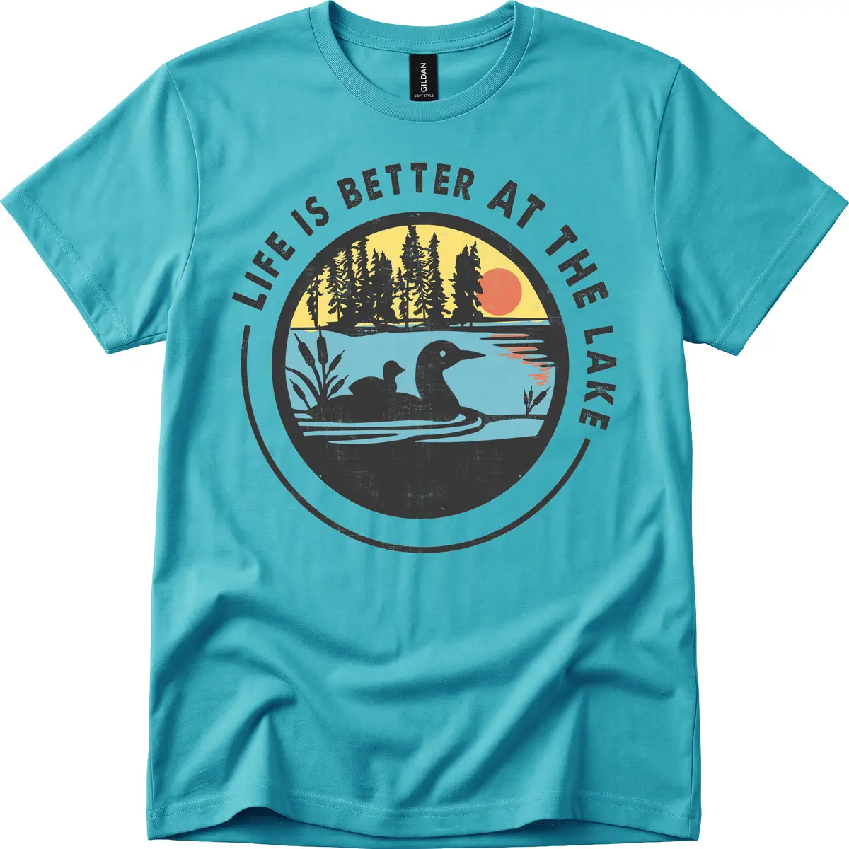 Life Is Better At The Lake T-Shirt in Tropical Blue