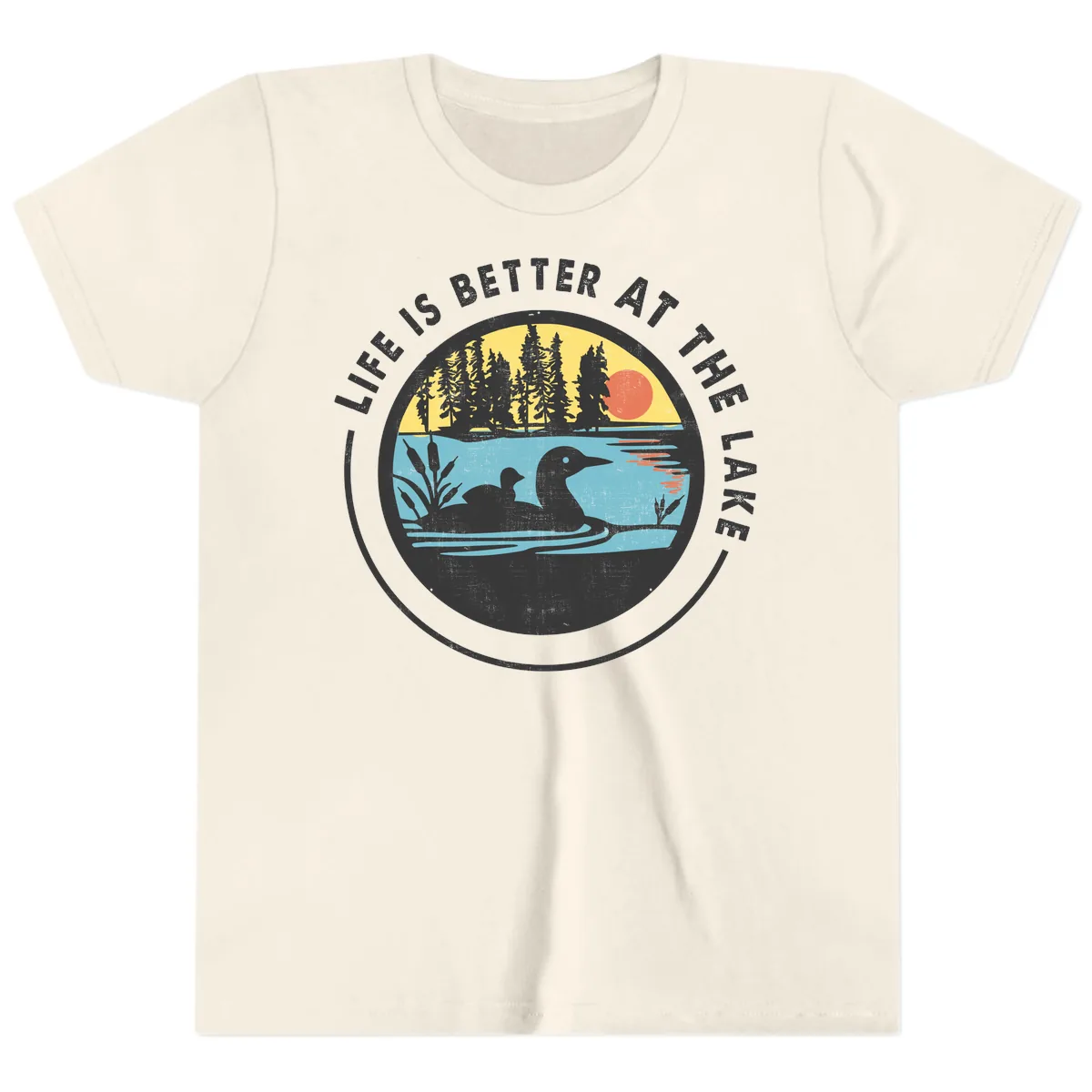 Life Is Better At The Lake Youth T-Shirt in Natural