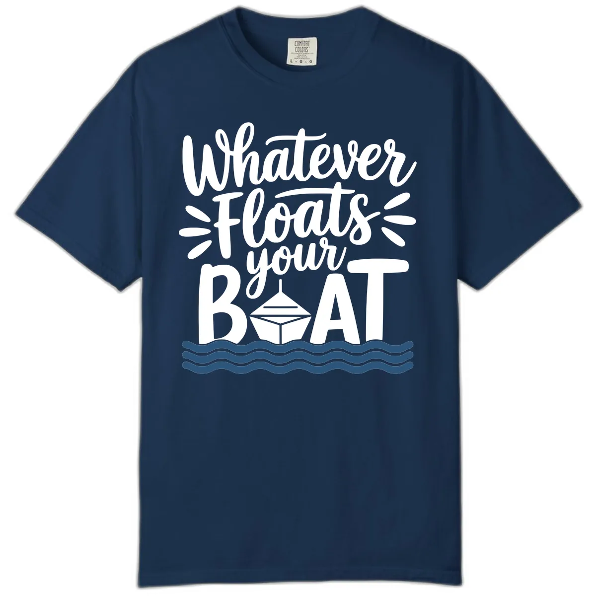 Whatever Floats Your Boat Design Comfort Color in Navy
