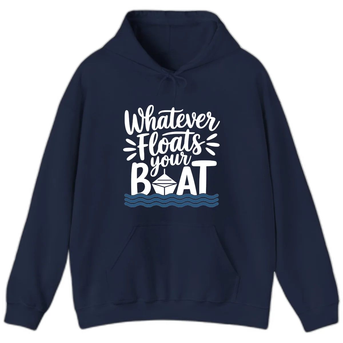 Whatever Floats Your Boat Design Hoodie in Navy