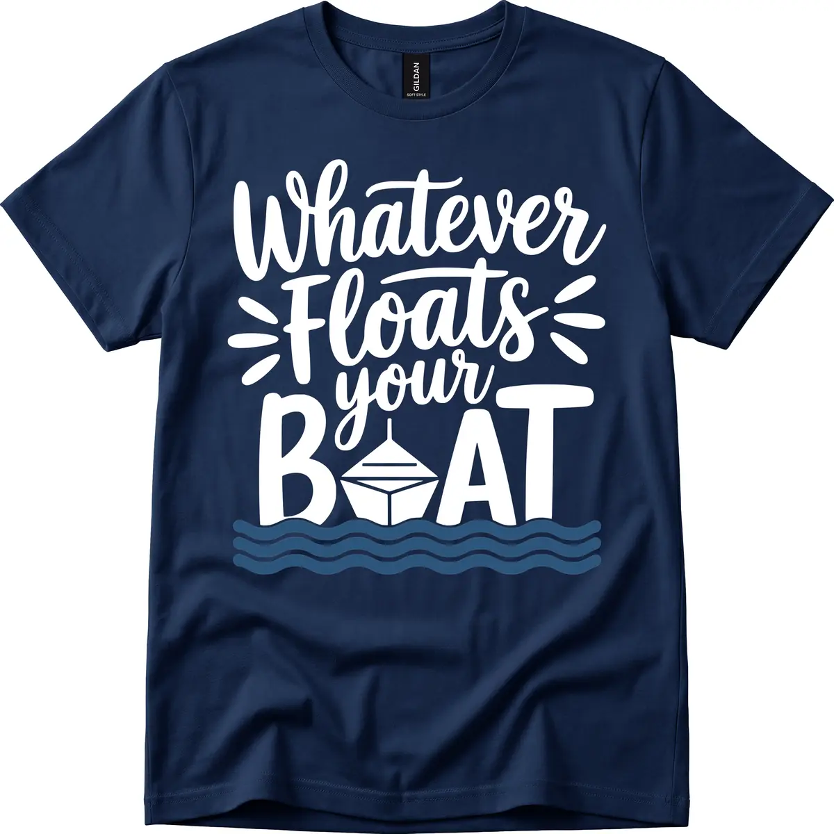Whatever Floats Your Boat Design T-Shirt in Navy