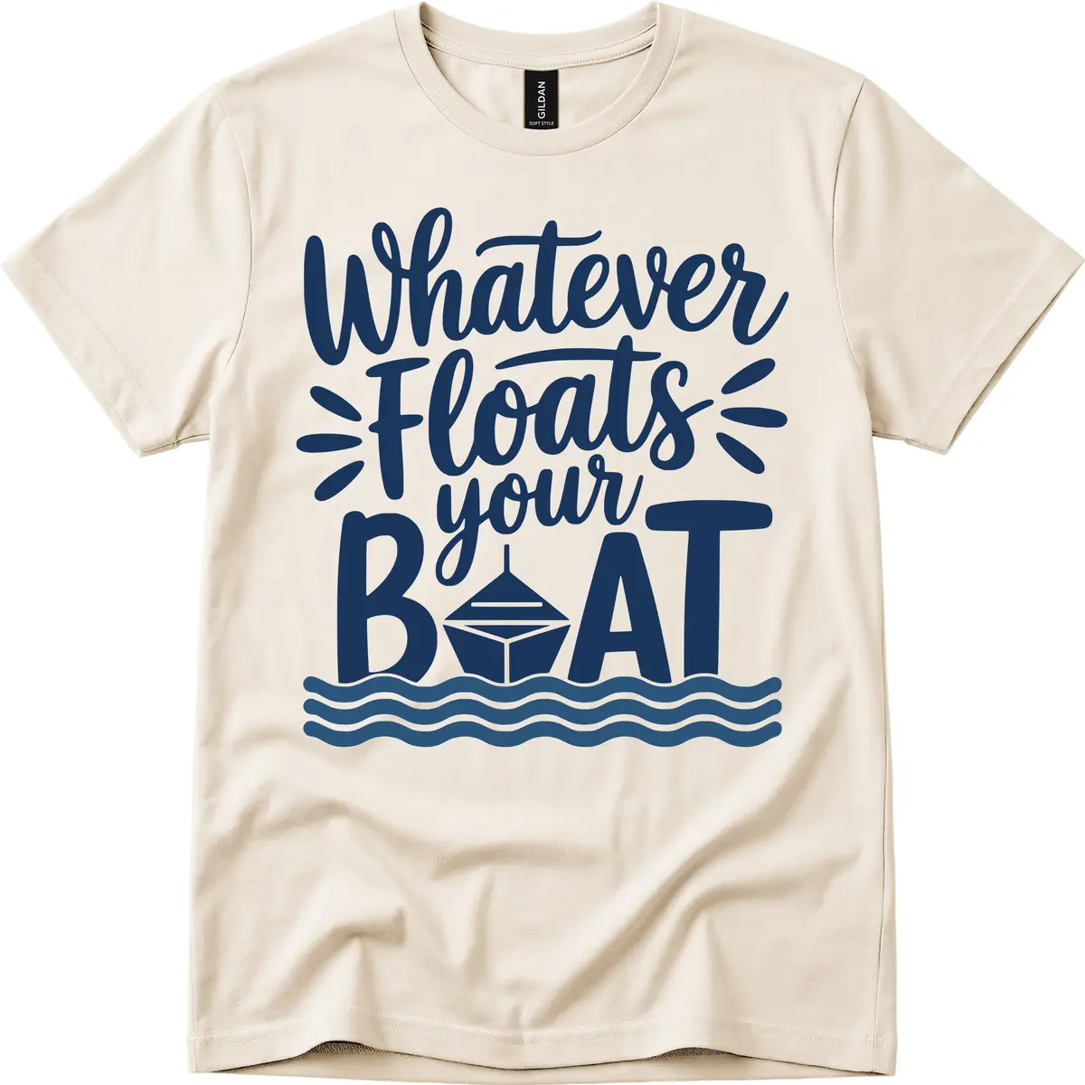 Whatever Floats Your Boat Design T-Shirt in Natural