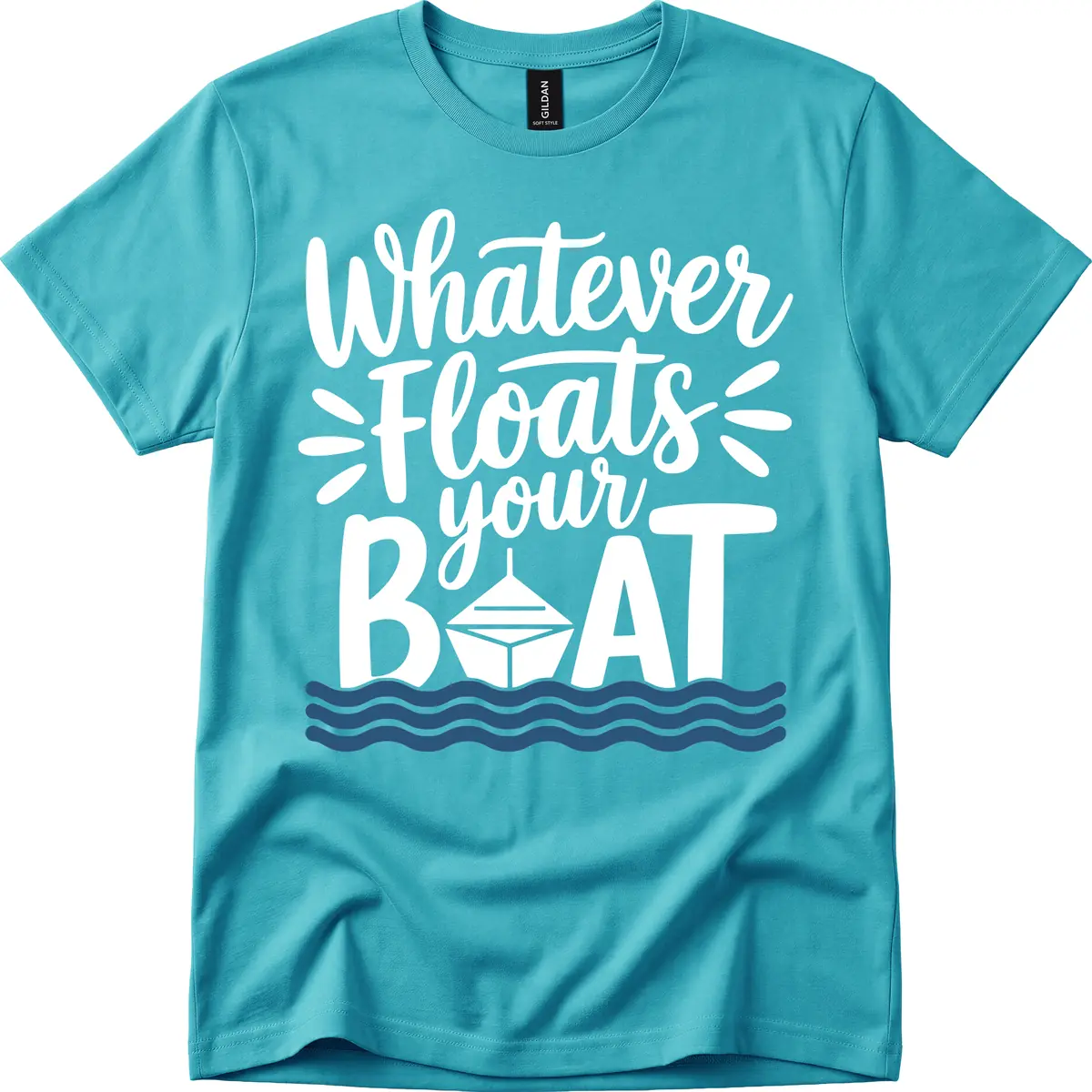 Whatever Floats Your Boat Design T-Shirt in Tropical Blue
