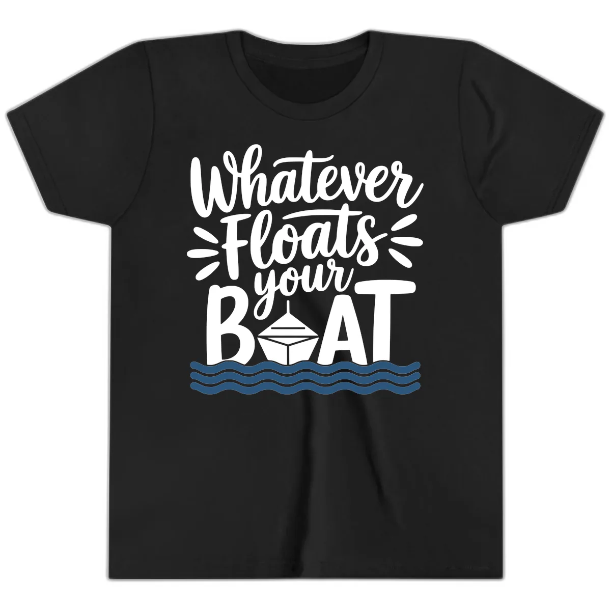 Whatever Floats Your Boat Design Youth T-Shirt in Black