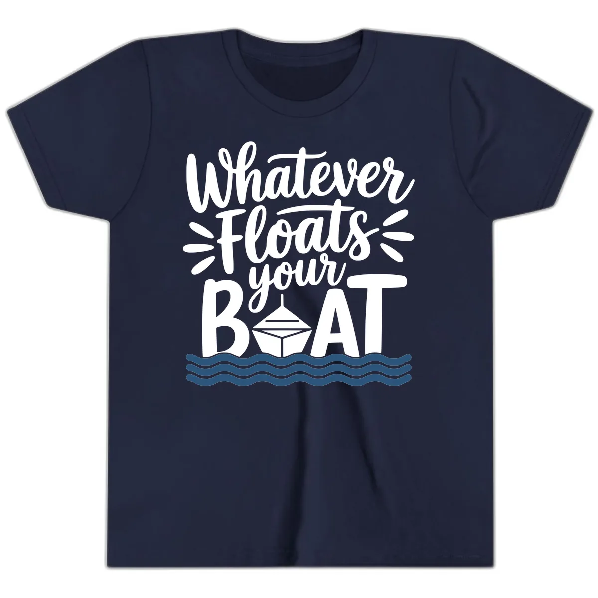 Whatever Floats Your Boat Design Youth T-Shirt in Navy