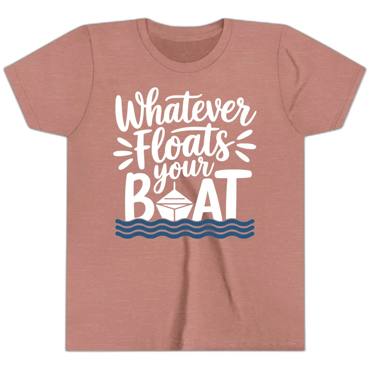 Whatever Floats Your Boat Design Youth T-Shirt in Heather Mauve
