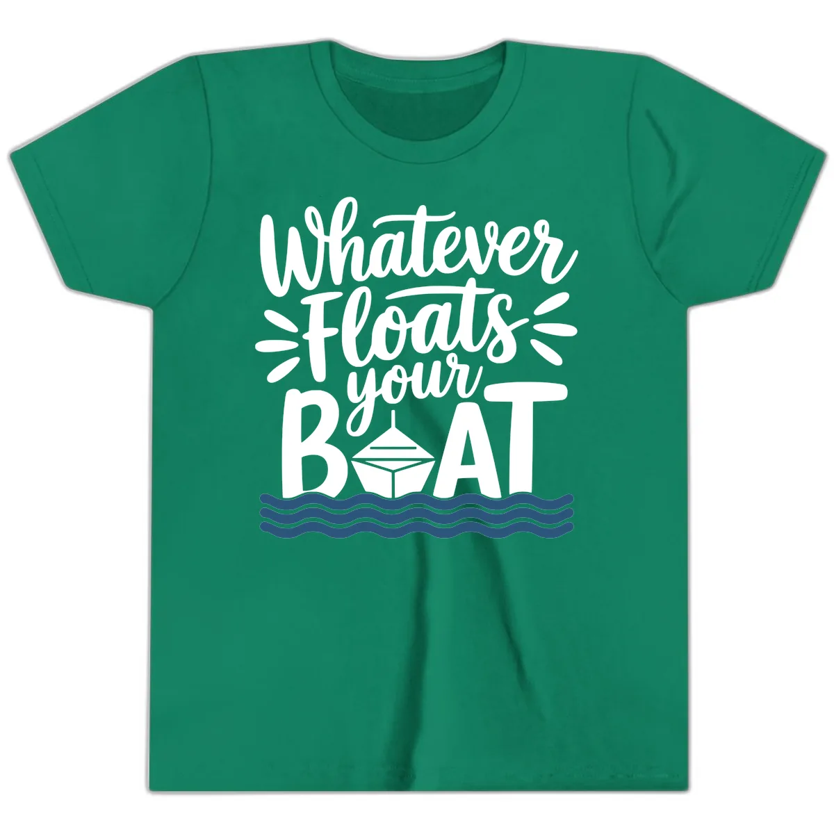 Whatever Floats Your Boat Design Youth T-Shirt in Kelly