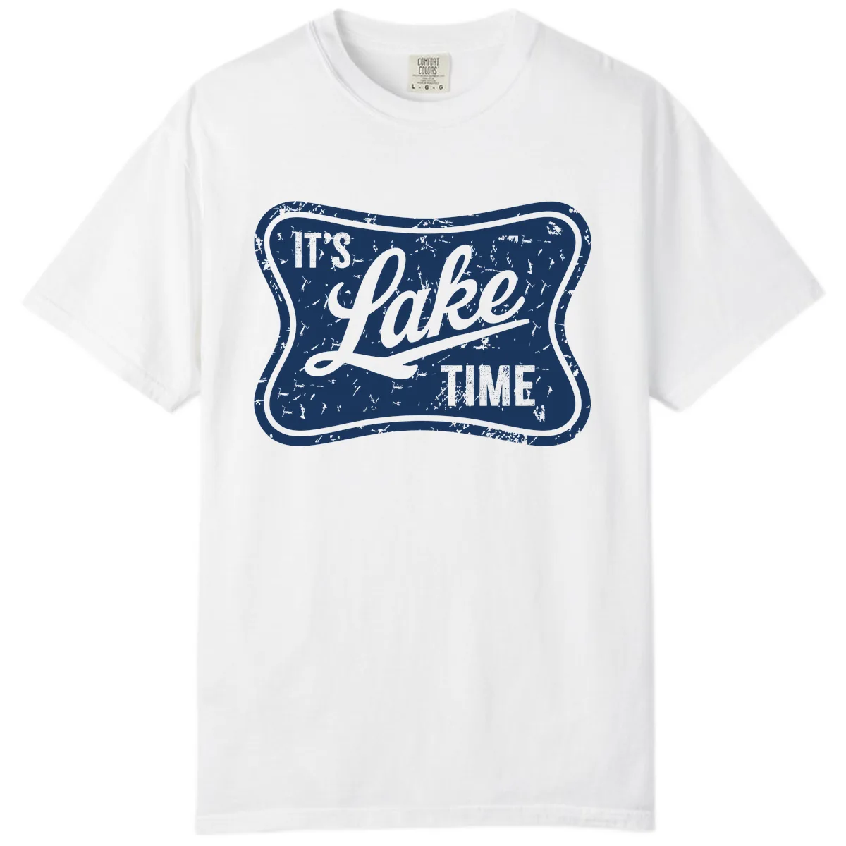 It's Lake Time Retro Sign Comfort Color in White