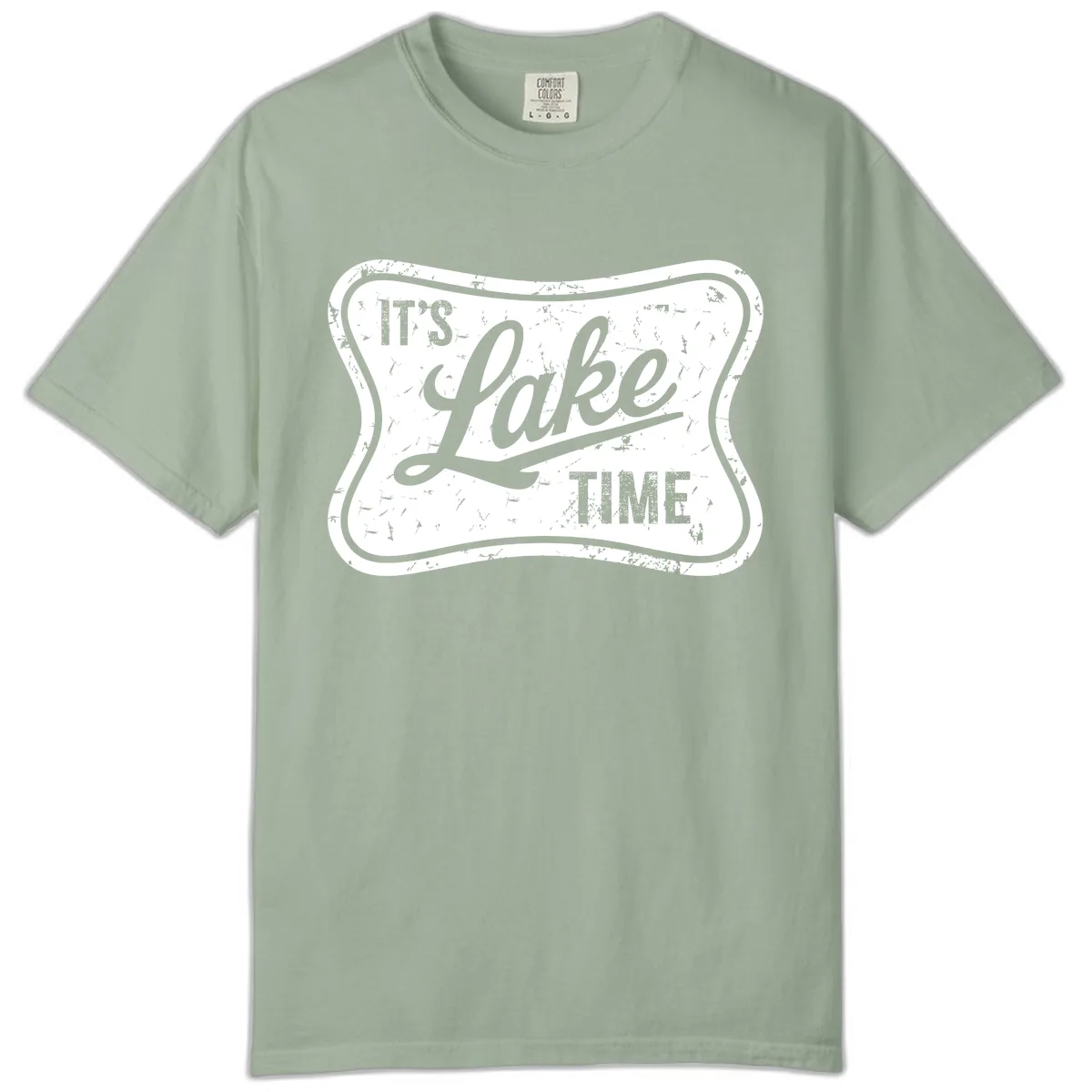 It's Lake Time Retro Sign Comfort Color in Bay