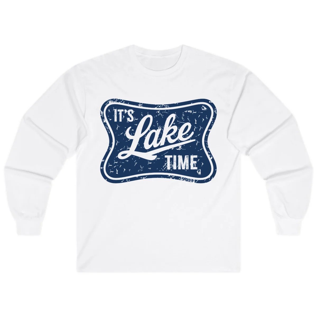It's Lake Time Retro Sign Long Sleeve in White