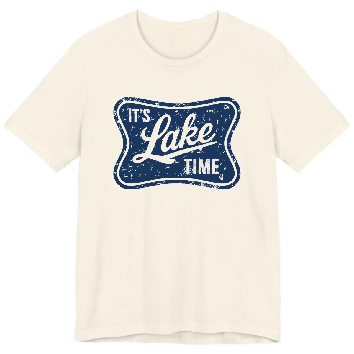 It's Lake Time Retro Sign Premium T-Shirt in Natural