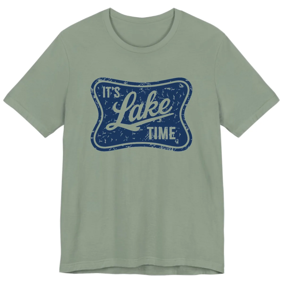 It's Lake Time Retro Sign Premium T-Shirt in Sage
