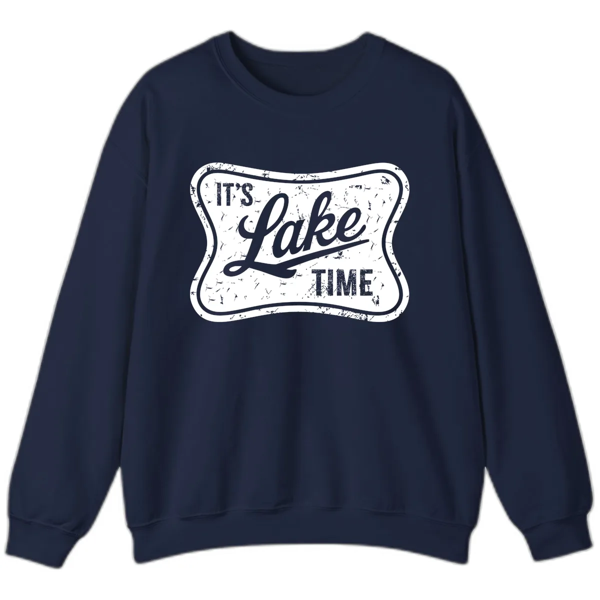 It's Lake Time Retro Sign Sweatshirt in Navy