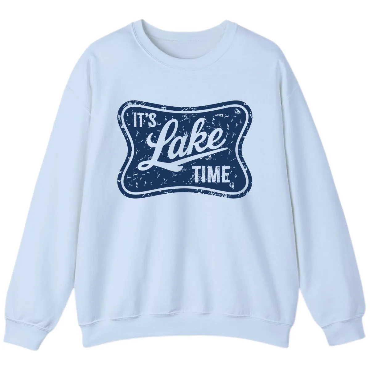 It's Lake Time Retro Sign Sweatshirt in Light Blue