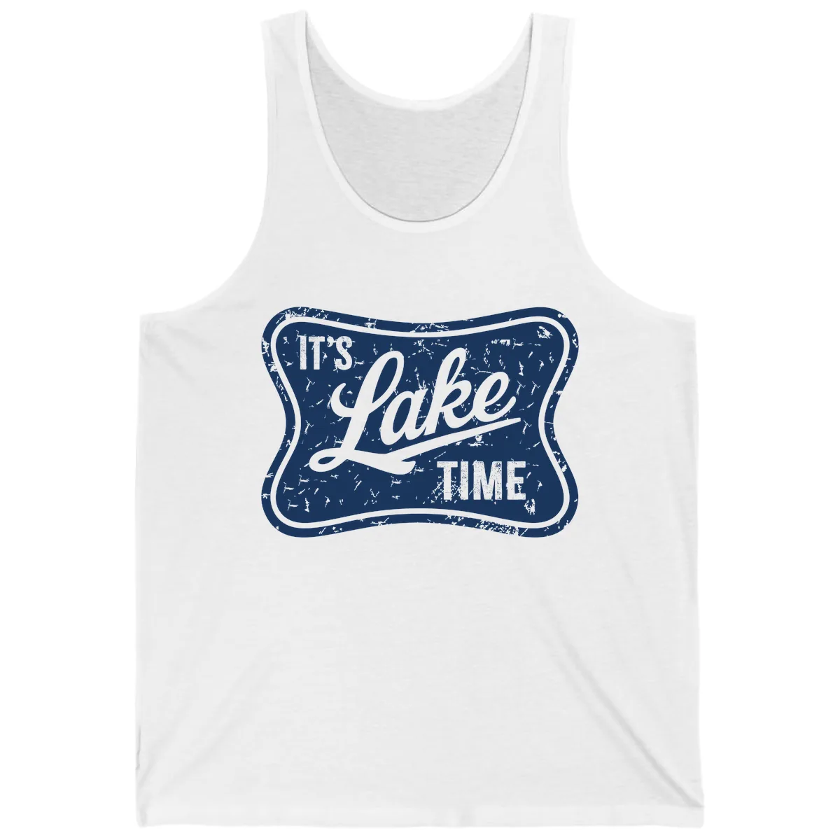 It's Lake Time Retro Sign Tank in White