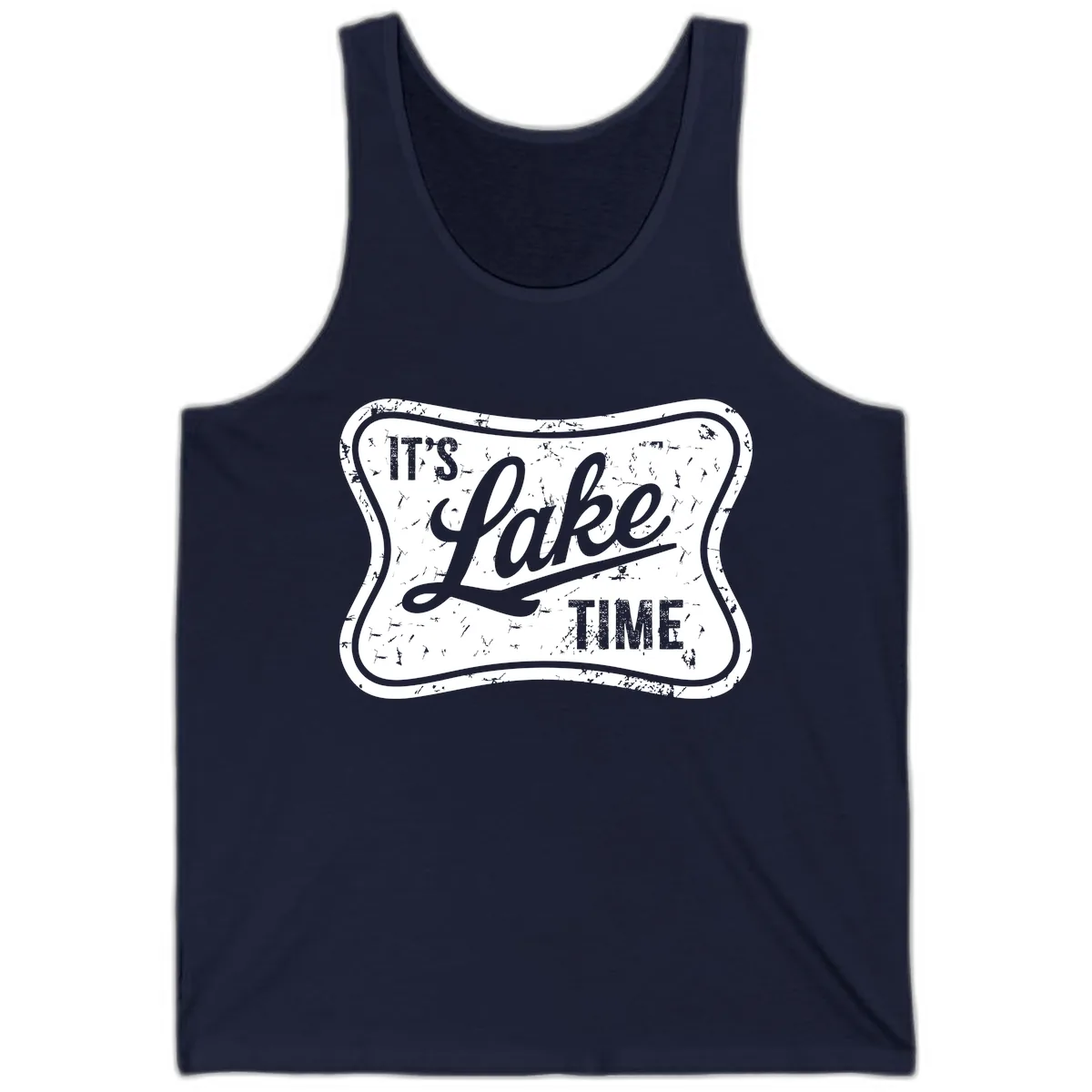 It's Lake Time Retro Sign Tank in Navy