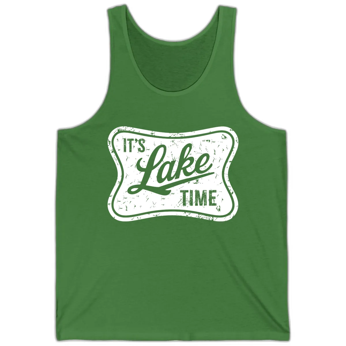 It's Lake Time Retro Sign Tank in Leaf