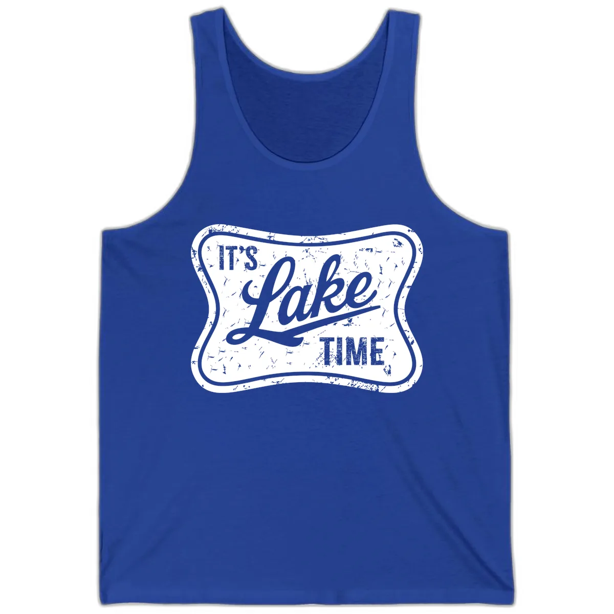 It's Lake Time Retro Sign Tank in True Royal