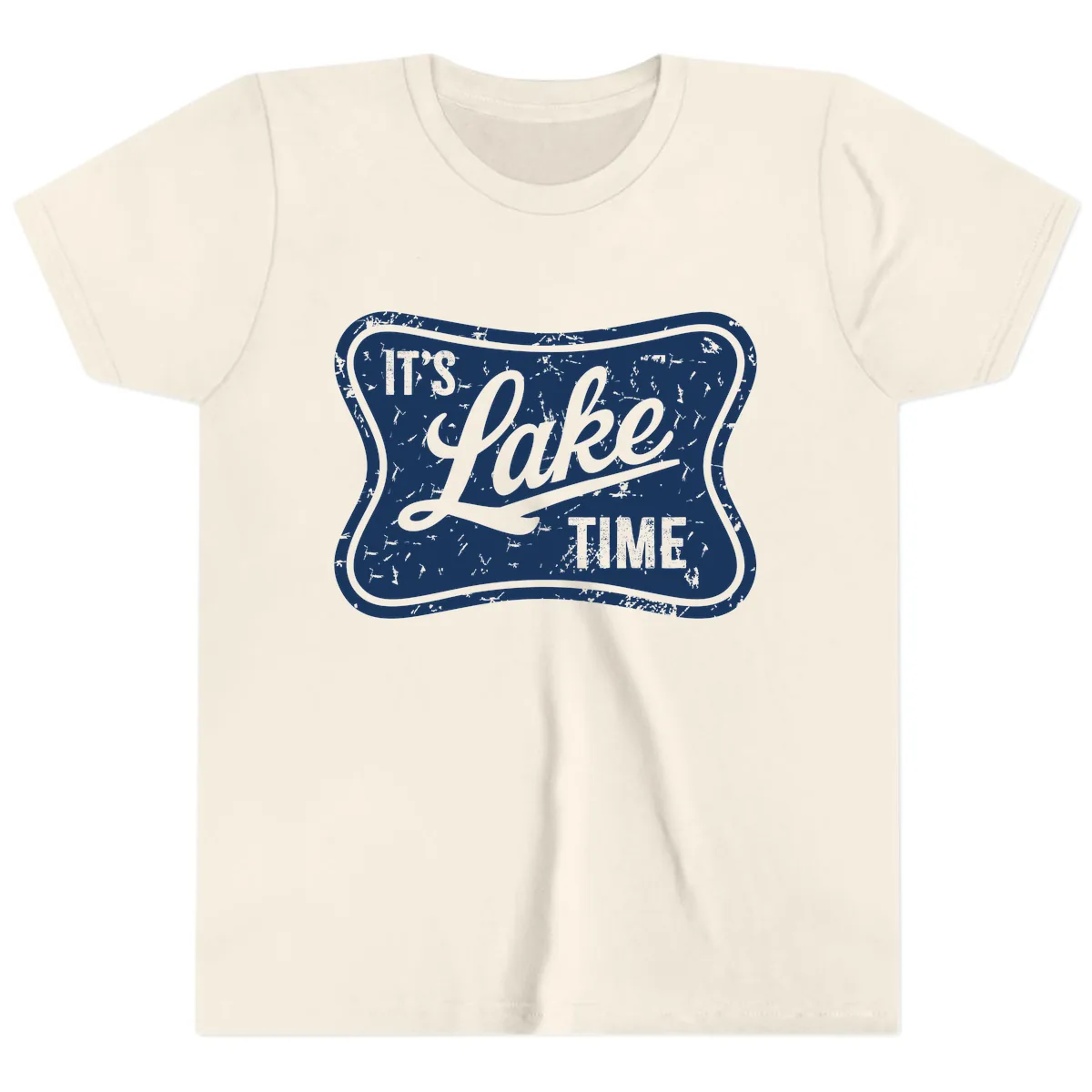It's Lake Time Retro Sign Youth T-Shirt in Natural