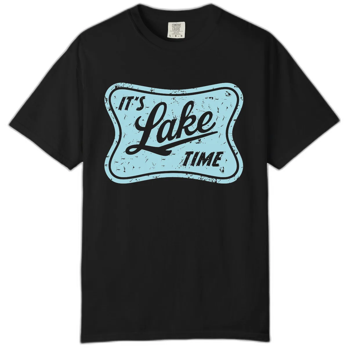 It's Lake Time Vintage Sign Comfort Color in Black