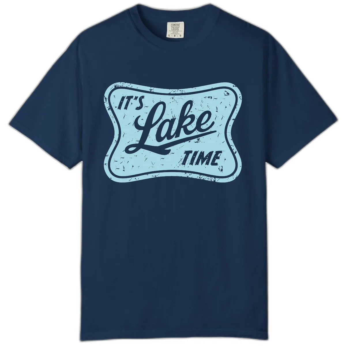 It's Lake Time Vintage Sign Comfort Color in Navy