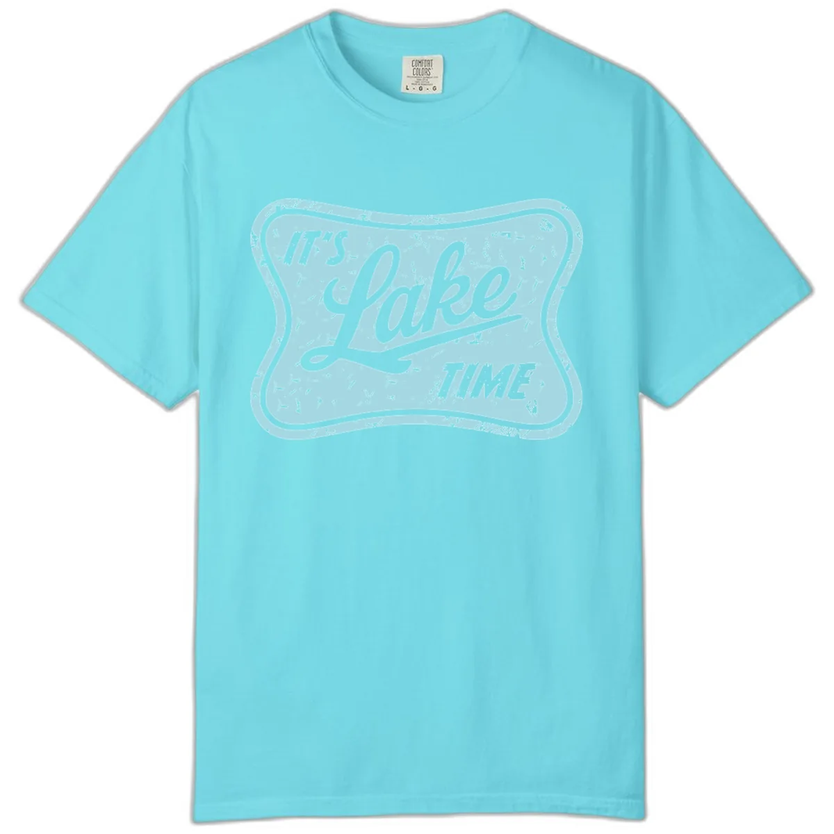 It's Lake Time Vintage Sign Comfort Color in Lagoon Blue