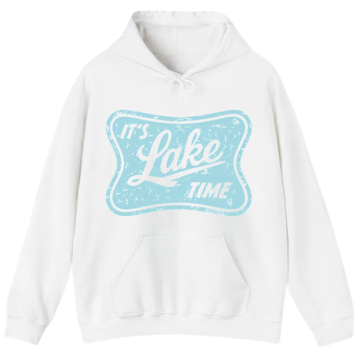 It's Lake Time Vintage Sign Hoodie in White