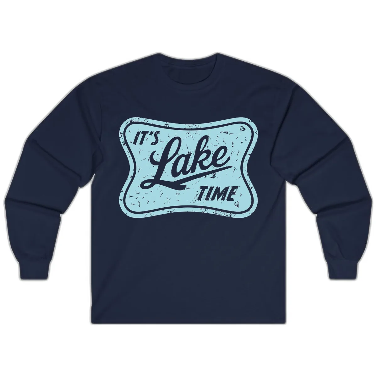 It's Lake Time Vintage Sign Long Sleeve in Navy