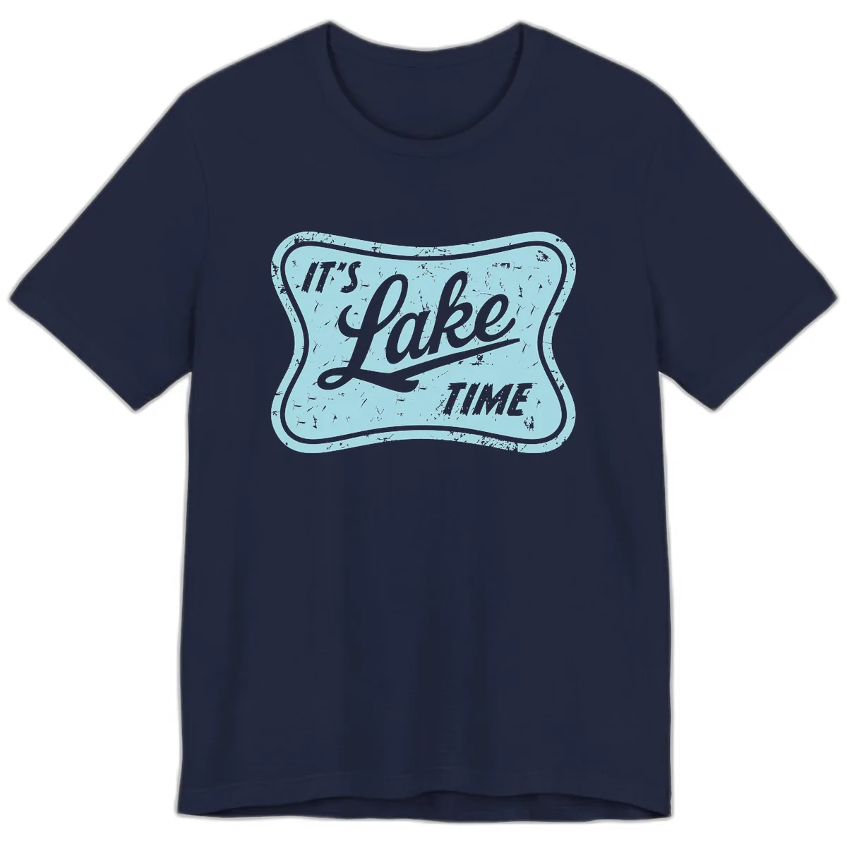 It's Lake Time Vintage Sign Premium T-Shirt in Navy