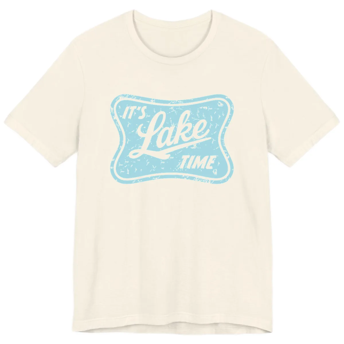 It's Lake Time Vintage Sign Premium T-Shirt in Natural
