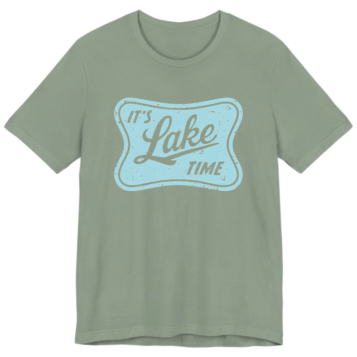 It's Lake Time Vintage Sign Premium T-Shirt in Sage
