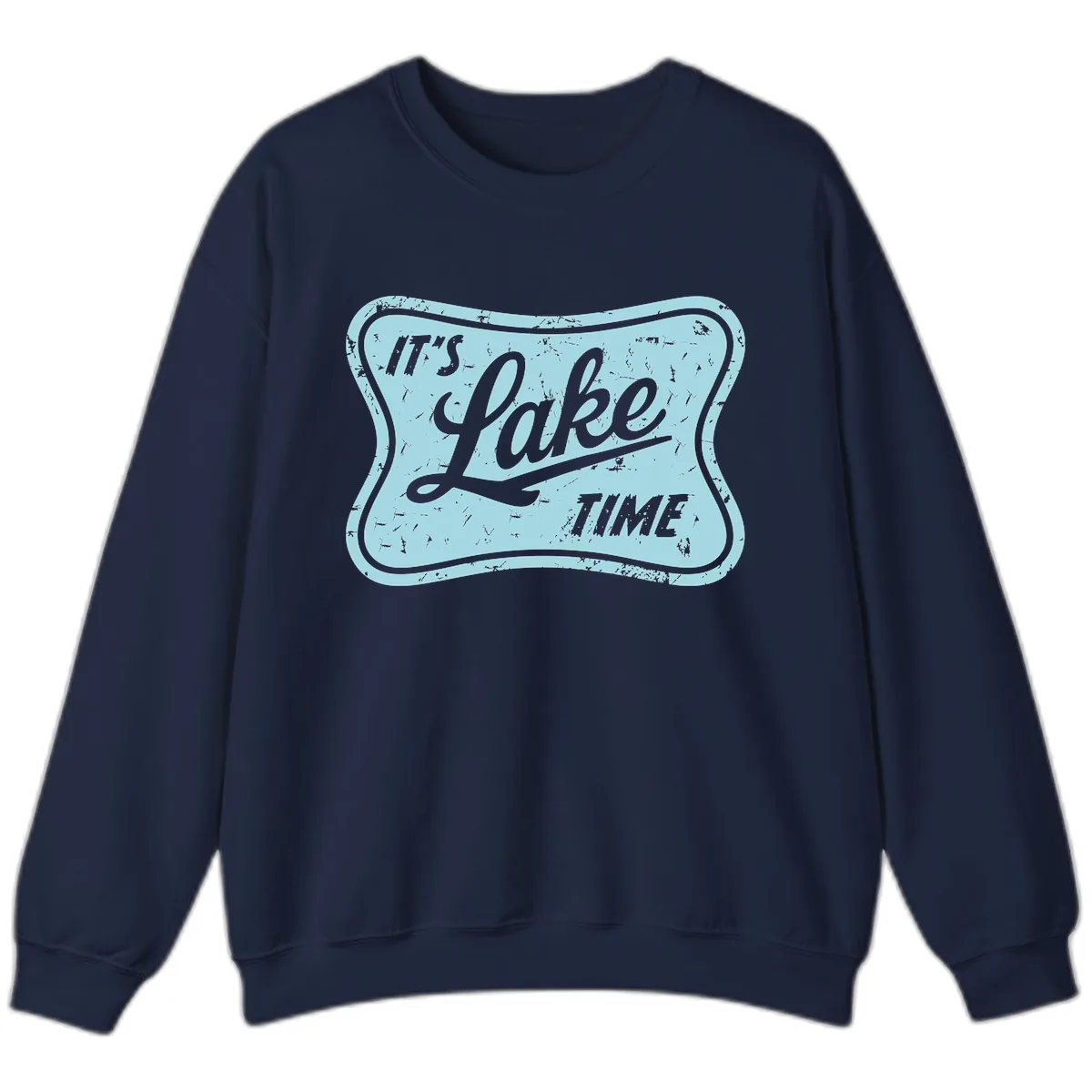 It's Lake Time Vintage Sign Sweatshirt in Navy