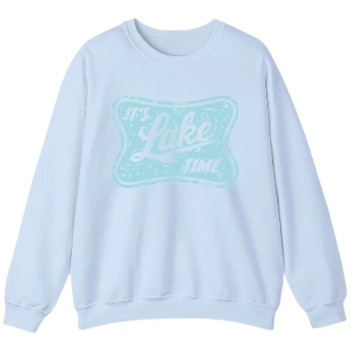 It's Lake Time Vintage Sign Sweatshirt in Light Blue