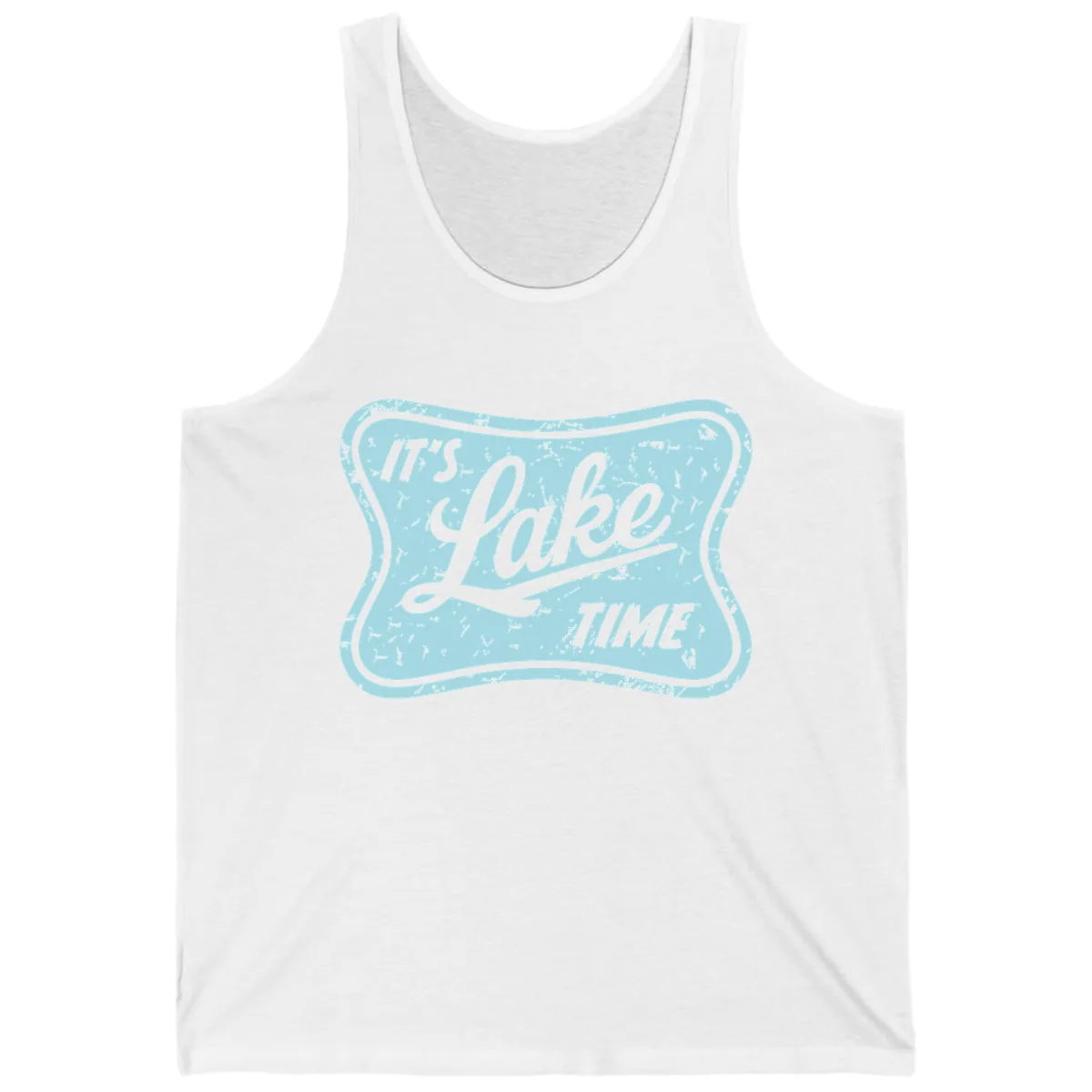 It's Lake Time Vintage Sign Tank in White
