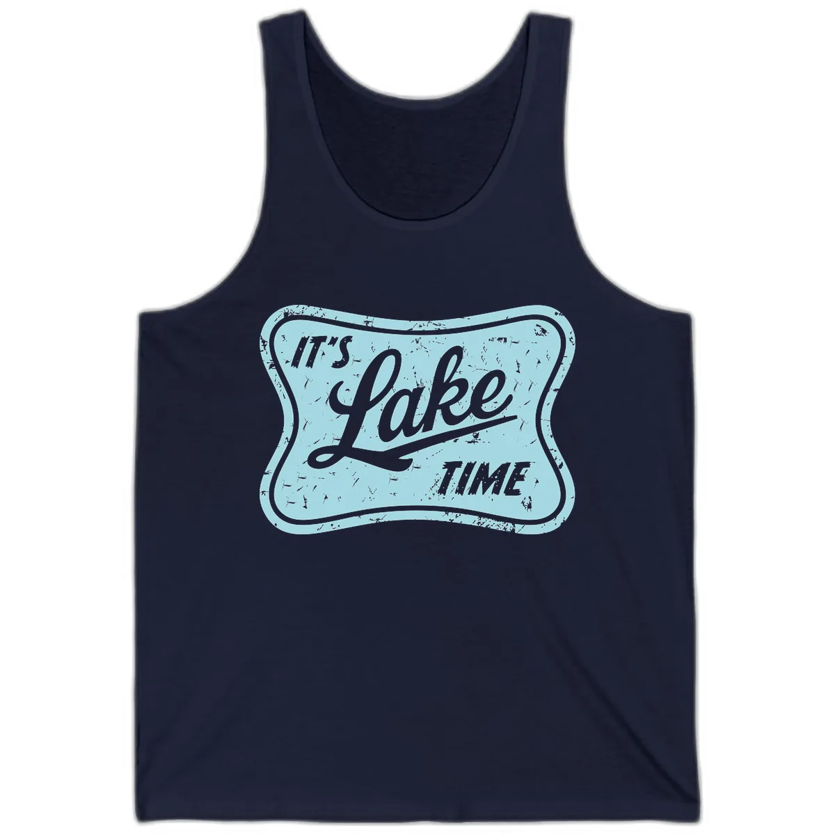 It's Lake Time Vintage Sign Tank in Navy