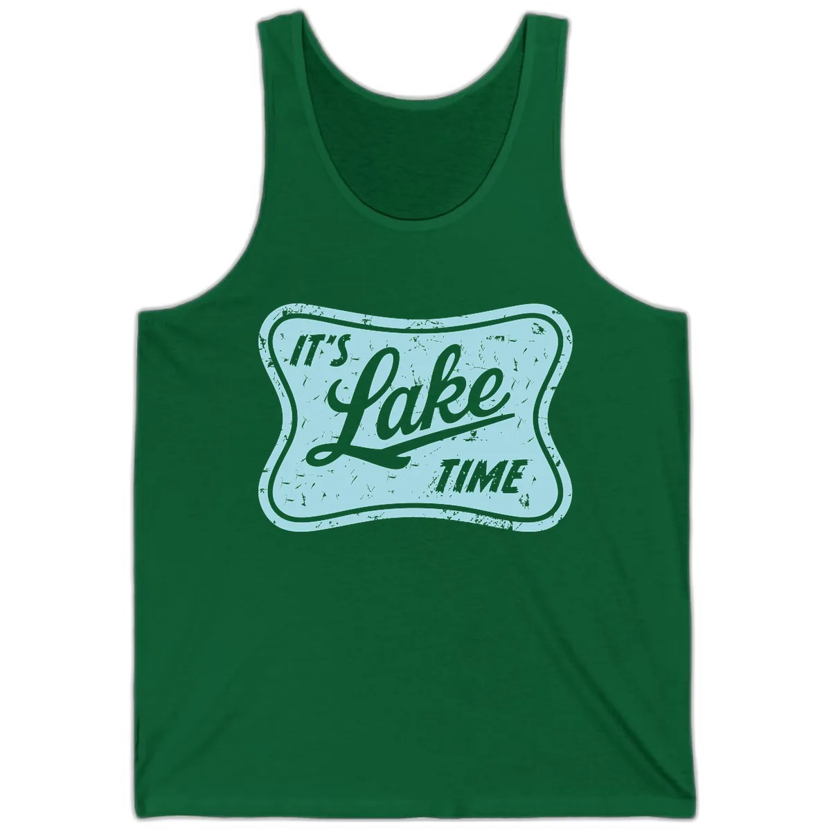 It's Lake Time Vintage Sign Tank in Kelly