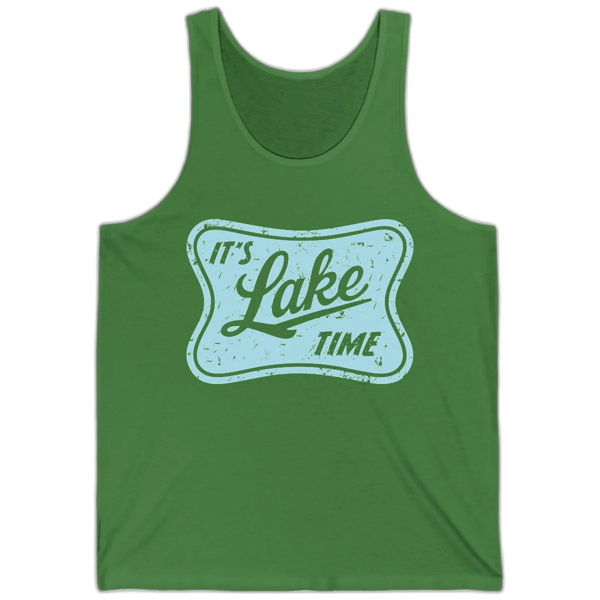 It's Lake Time Vintage Sign Tank in Leaf