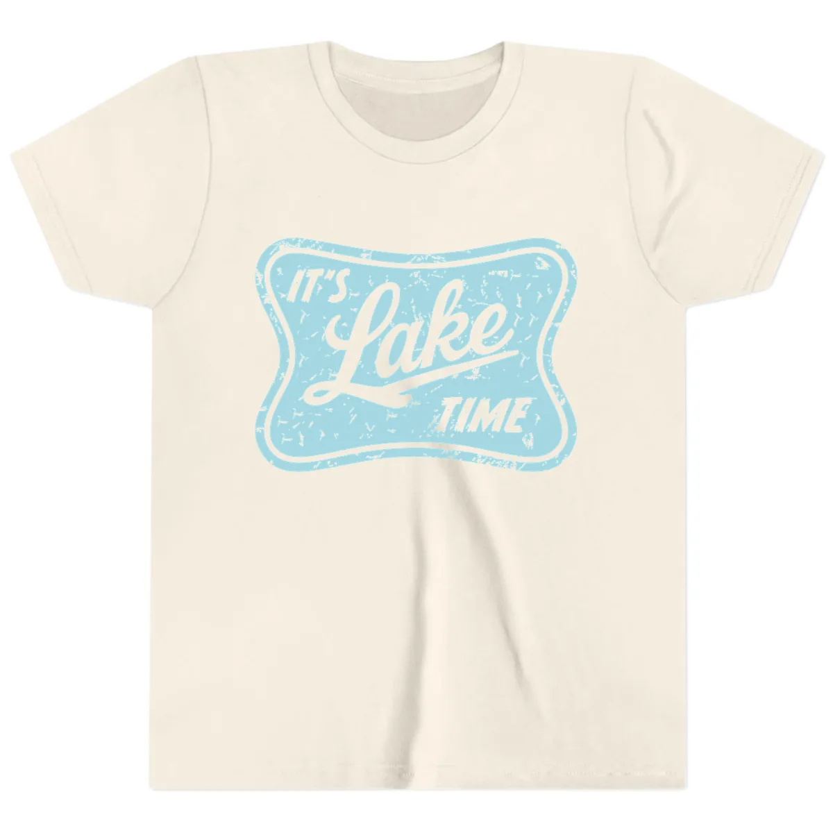 It's Lake Time Vintage Sign Youth T-Shirt in Natural