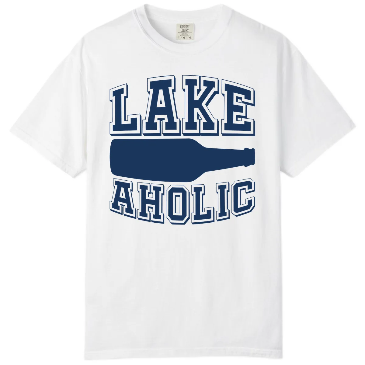 Lakeaholic Bottle Design Comfort Color in White