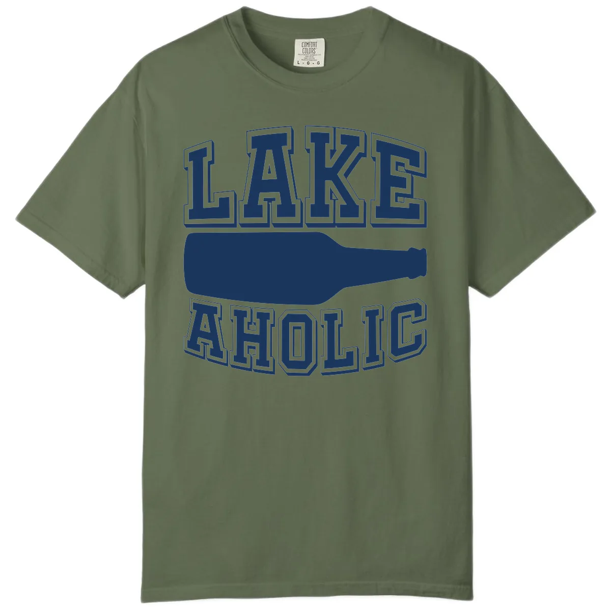 Lakeaholic Bottle Design Comfort Color in Sage