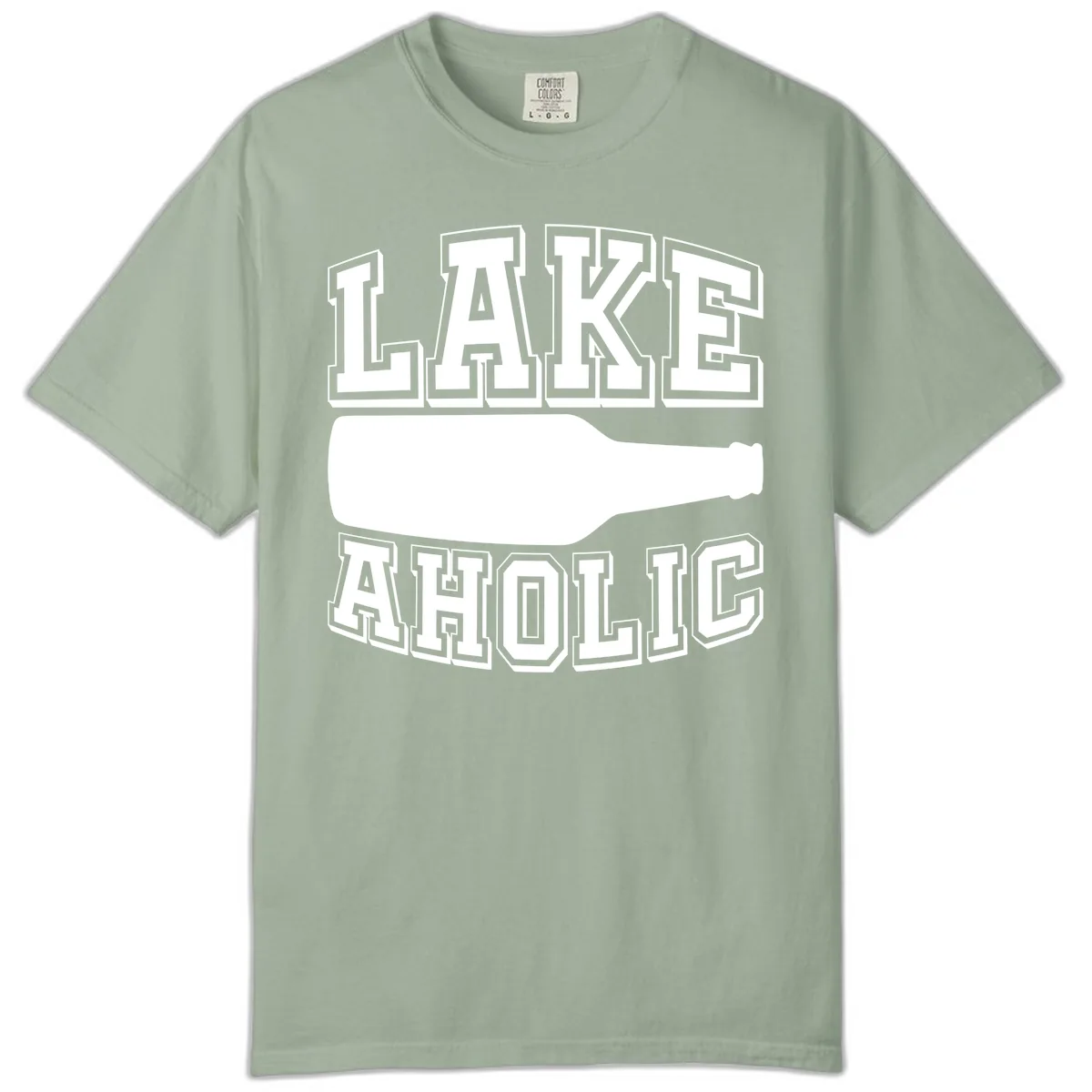 Lakeaholic Bottle Design Comfort Color in Bay