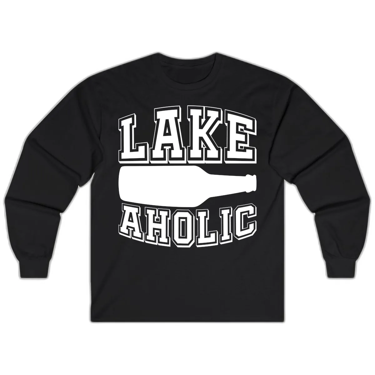 Lakeaholic Bottle Design Long Sleeve in Black